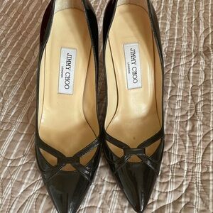 Vintage Jimmy Choo Glossy Black Heels Size 7